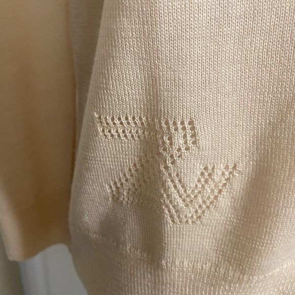 New! Zadig & Voltaire Crewneck Intarsia Heart Long sleeve sweater Ecru Med. $368 - Picture 4 of 13